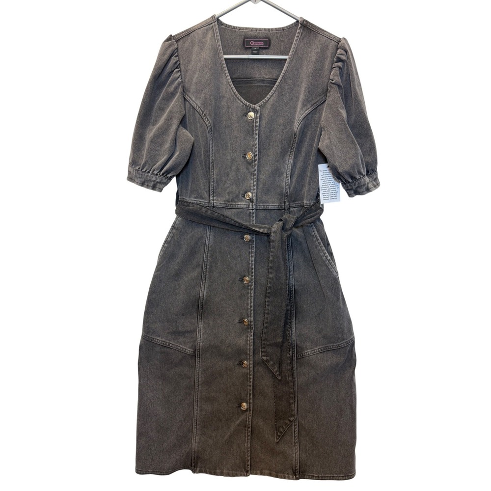 NWT C Wonder by Christian Siriano Button Stretch Denim Midi Shirt Dress‎ Size M